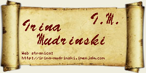 Irina Mudrinski vizit kartica